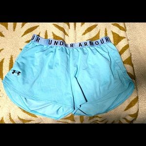 Blue under armor running shorts